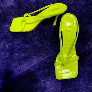 Hot summer … Neon Yellow Heel Sandal